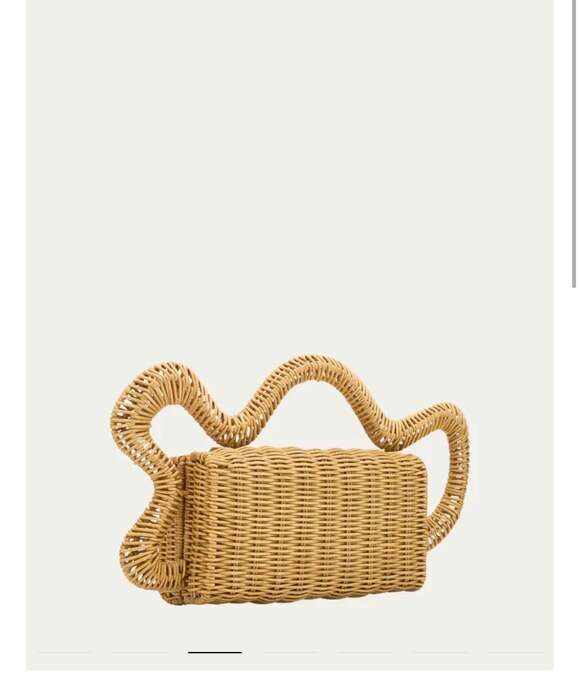 Cult Gaia Elsa Wavy Rattan Clutch Bag in Natural BRAND NEW Fast 2Ship inbox - Picture 3 of 15